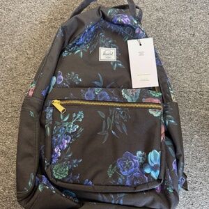 Herschel Supply NOVA Black Floral BACKPACK NEW WITH TAGS with computer shell